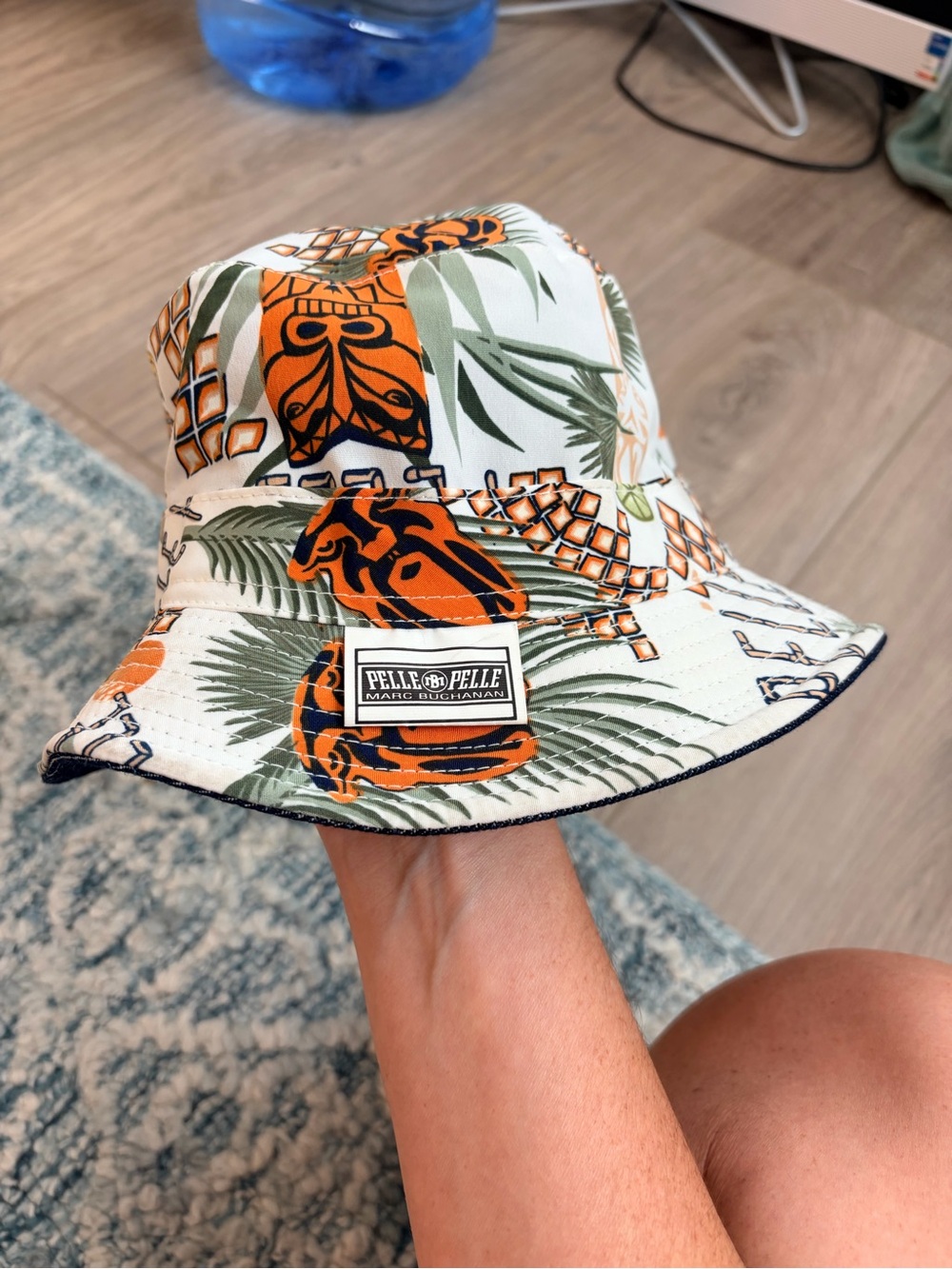 Pelle Pelle Marc Buchanan Bucket Hat Tropical Print Reversible Y2K